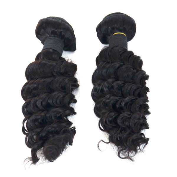 Fast delivery virgin Brazilian human deep wave hair extensions    LM014